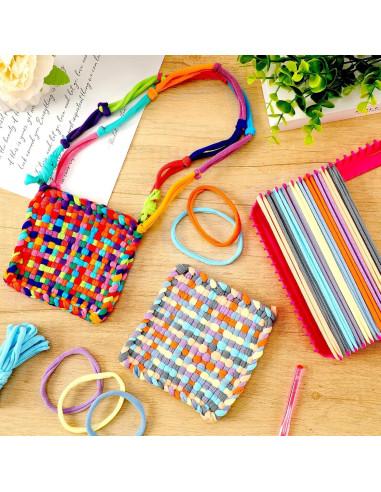 Kit de Lazos de Telar FEBSNOW 180 Piezas 9 Colores DIY