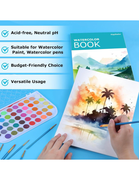 Bloc de Papel Acuarela Hapikalor 9x12" 140lb 20 Hojas Verde Bloc de Papel Acuarela Hapikalor 9x12" 140lb 20 Hojas Verde