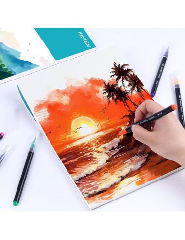 Bloc de Papel Acuarela Hapikalor 9x12" 140lb 20 Hojas Verde