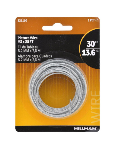 Cable de Acero Inoxidable Hillman 7.62 m Soporta 13.6 kg