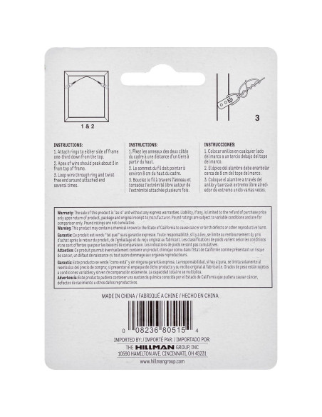 Cable de Acero Inoxidable Hillman 7.62 m Soporta 13.6 kg