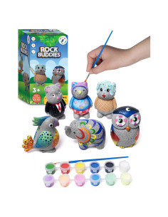 Kit de Pintura de Rocas en Forma de Animales Little Jupiter - 6 Piezas