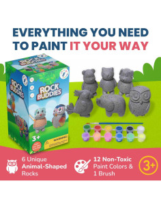 Kit de Pintura de Rocas en Forma de Animales Little Jupiter - 6 Piezas 2
