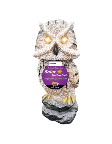 Búho Solar Owlsome con Ojos Intermitentes y Sonido - Jardín