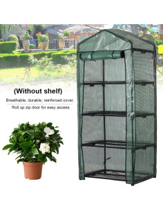 Cubierta de Invernadero Mini ZLHETWT 4 Niveles 160x70x50 cm 2