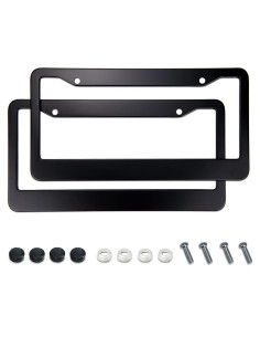 Marcos de Placas de Licencia Negros Mate KMBCAM - 2 Paquetes