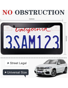 Marcos de Placas de Licencia Negros Mate KMBCAM - 2 Paquetes 2