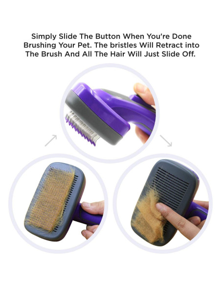 Cepillo Slicker Autolimpiante Hertzko para Perros y Gatos