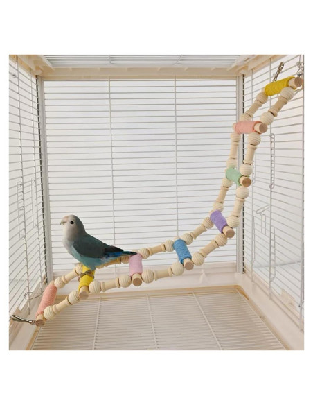 Escalera Colgante Grande Nopikku 8 Pasos para Aves 50x10cm