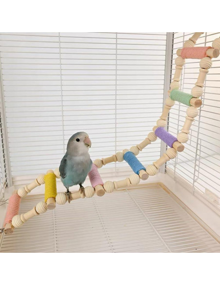 Escalera Colgante Grande Nopikku 8 Pasos para Aves 50x10cm