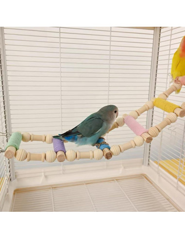 Escalera Colgante Grande Nopikku 8 Pasos para Aves 50x10cm