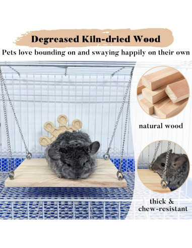 Juguetes Colgantes para Chinchillas Jevnd - Madera Secada al Horno