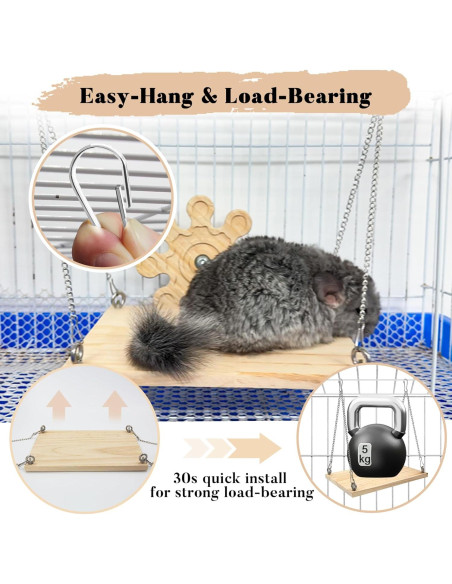Juguetes Colgantes para Chinchillas Jevnd - Madera Secada al Horno
