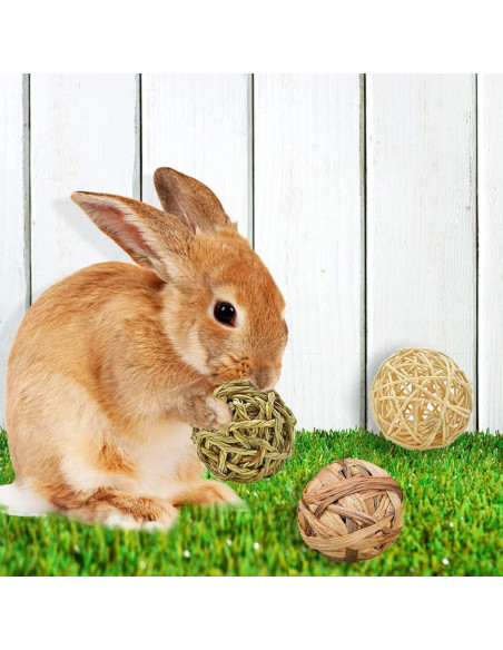 Bolas Masticables SunGrow para Conejos y Gatos - 3 Pcs
