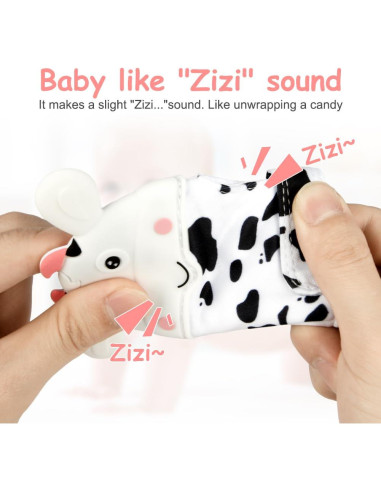 2 Mitones de Silicona para Dentición Bebés Vaca Blanca 0-12 Meses
