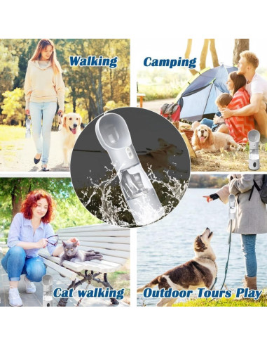 Botella de Agua 4-en-1 Seal Nest para Perros y Gatos - Portátil