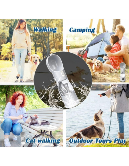 Botella de Agua 4-en-1 Seal Nest para Perros y Gatos - Portátil