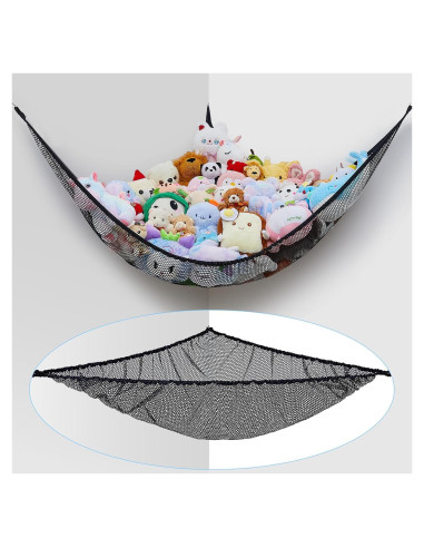 Organizador de Juguetes FIOBEE Hamaca Triangular Negro 129.5 cm