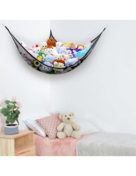 Organizador de Juguetes FIOBEE Hamaca Triangular Negro 129.5 cm