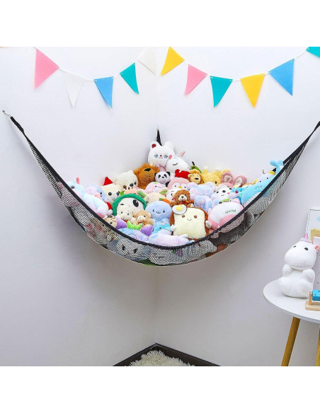 Organizador de Juguetes FIOBEE Hamaca Triangular Negro 129.5 cm