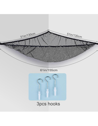 Organizador de Juguetes FIOBEE Hamaca Triangular Negro 129.5 cm