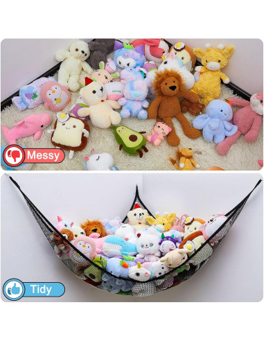 Organizador de Juguetes FIOBEE Hamaca Triangular Negro 129.5 cm