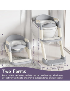 Asiento de Entrenamiento para Baño 3 en 1 Kimitimi Gris 2