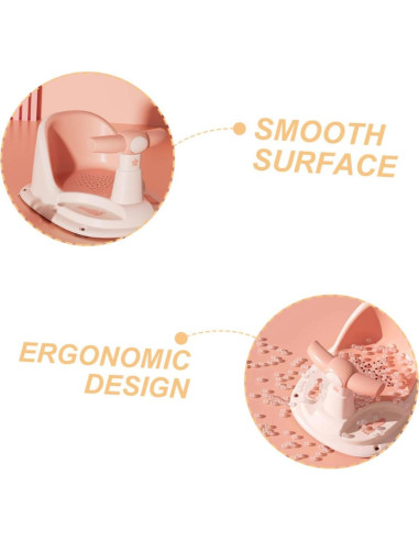 Asiento de Baño Antideslizante PartyKindom Rosa 37.5x29.5cm