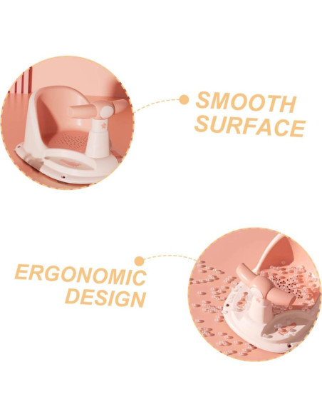 Asiento de Baño Antideslizante PartyKindom Rosa 37.5x29.5cm