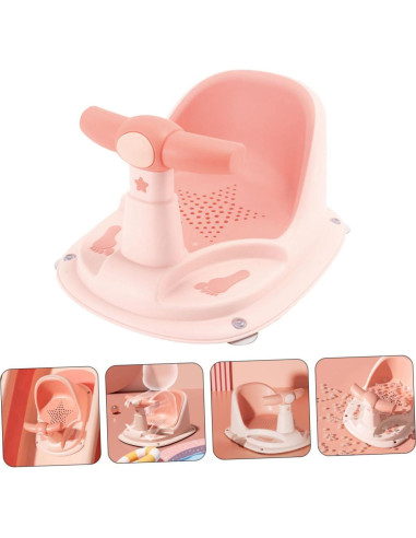 Asiento de Baño Antideslizante PartyKindom Rosa 37.5x29.5cm