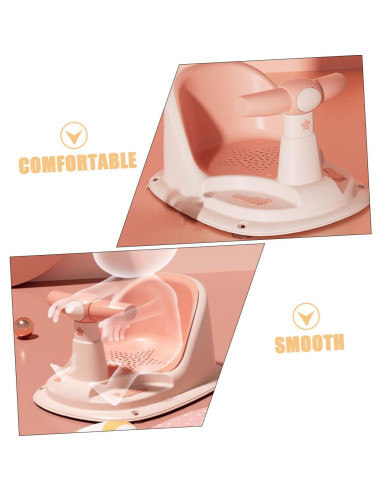 Asiento de Baño Antideslizante PartyKindom Rosa 37.5x29.5cm