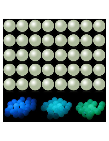 200 Perlas Luminiscentes Beupy 8mm Azul Verde para Joyería DIY