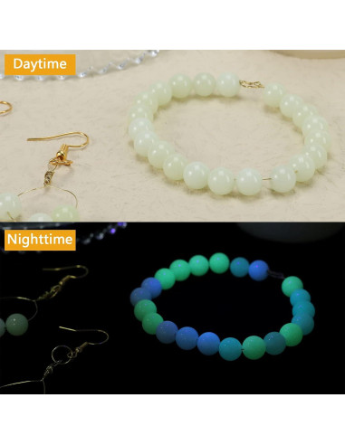 200 Perlas Luminiscentes Beupy 8mm Azul Verde para Joyería DIY