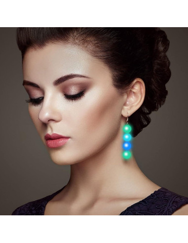 200 Perlas Luminiscentes Beupy 8mm Azul Verde para Joyería DIY