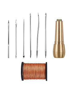 Kit de Agujas de Coser GSHLLO 8 Piezas con Hilo de Nylon 50m