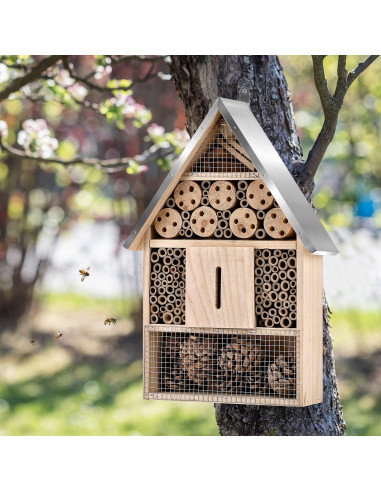 Casa de Insectos de Madera ELIPARK para Abejas y Mariposas