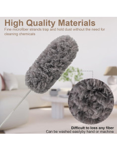Duster Extensible de Microfibra Loulicia 35.56cm-83.82cm Gris 2