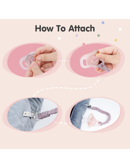 Clip de Chupete Hecho a Mano Boukipow - 6 Colores Neutros