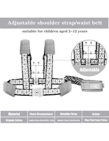 Arnés de Seguridad para Niños Dream Lin 2m Correa Negra