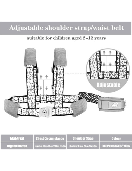 Arnés de Seguridad para Niños Dream Lin 2m Correa Negra