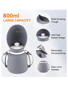 Botella de Agua para Perros Billionchains 800 ml Plegable 2