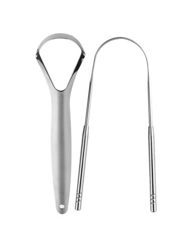 Limpiador de Lengua Acero Inoxidable Qalgtih 2 Piezas