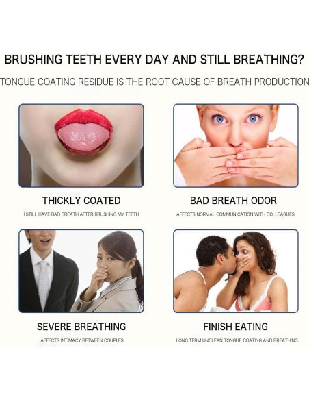 Limpiador de Lengua Acero Inoxidable Qalgtih 2 Piezas