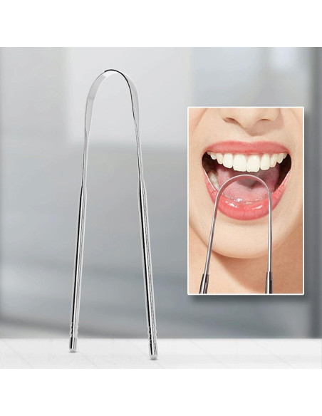 Limpiador de Lengua Acero Inoxidable Qalgtih 2 Piezas