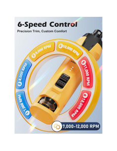 Molinillo de Uñas Eléctrico Casfuy N70 - 6 Velocidades, 2000mAh 2