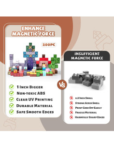 200 Bloques Magnéticos JOYOUSLIFE 1 Pulgada para Niños 3+ 2