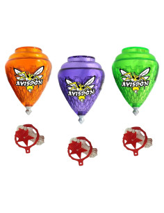 Paquete de 3 Trompos de Plástico Durable Cometa - Punta de Metal