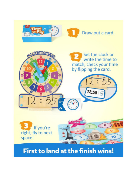 Juguete Educativo Coogam Reloj de Madera para Aprender el Tiempo