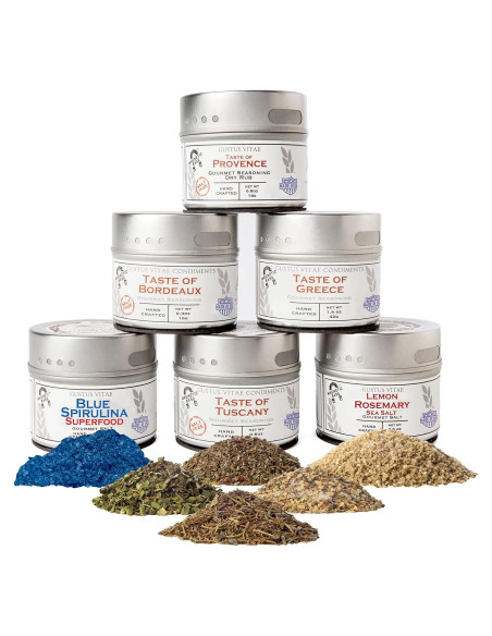 Colección de Condimentos Gourmet Gustus Vitae - 6 Latas Magnéticas