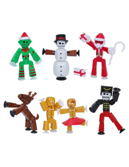 Paquete de Navidad StikBot Zing - 7 Figuras + Accesorios